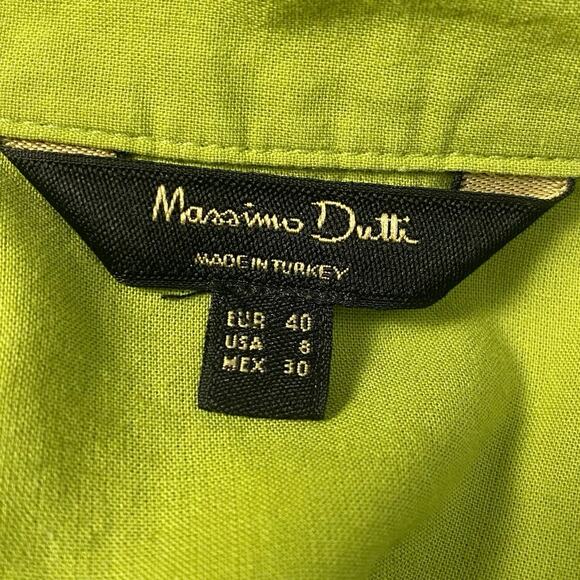 Massimo Dutti Button Up Shirt Womens Size 8 Green‎ Casual Minimalist - Picture 2 of 9